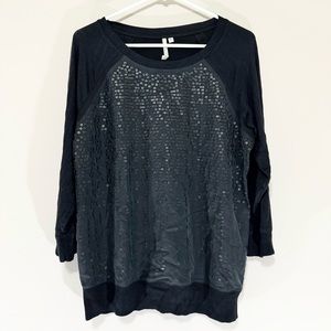 Calvin Klein Jeans Black Sequin Long Sleeve Size M